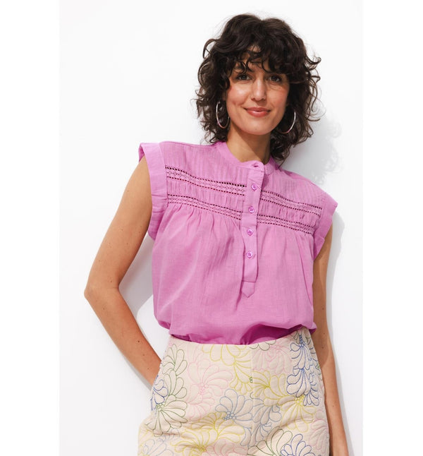 Women's Plain Cotton Blouse - Plain Purple