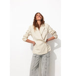 Mujer Chaqueta de traje, Un Color, Claro, Naturaleza
