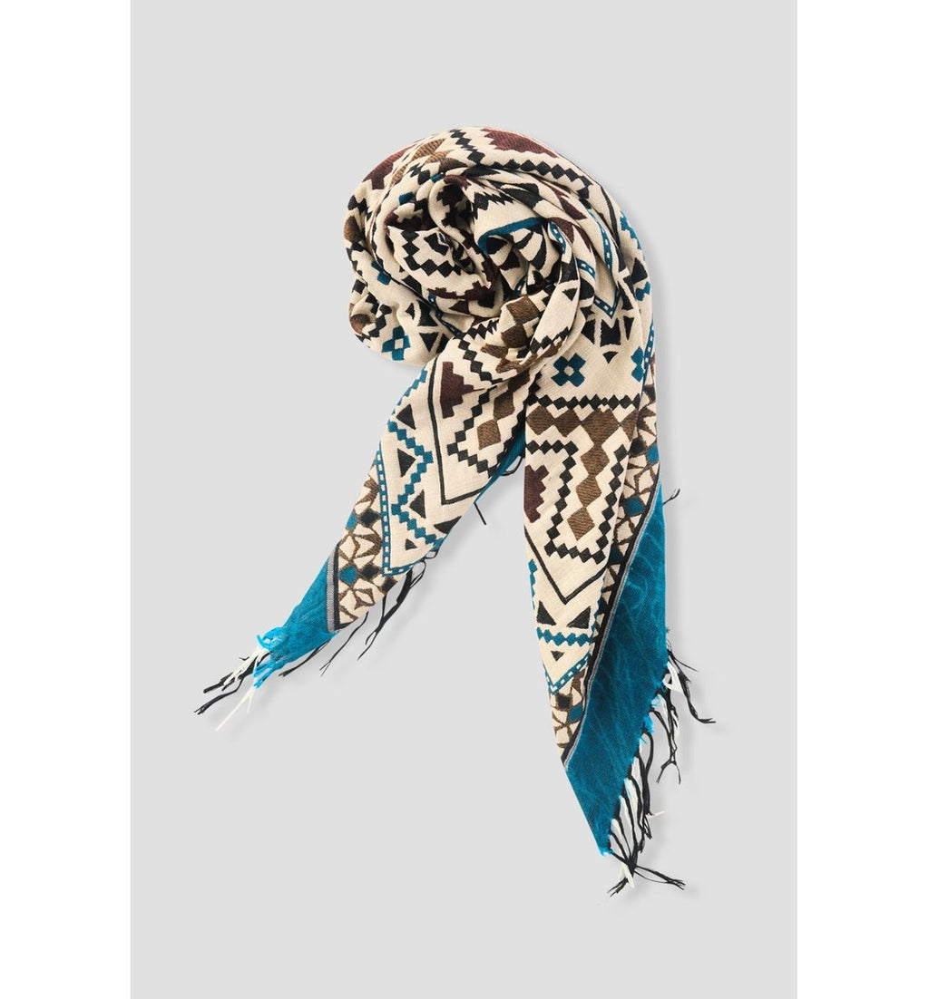 Mujer Bufanda folk tejida - Naturaleza Estampado