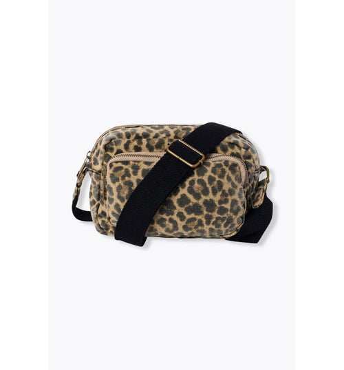 Sac Besace en Toile Léopard - Grège Imprime
