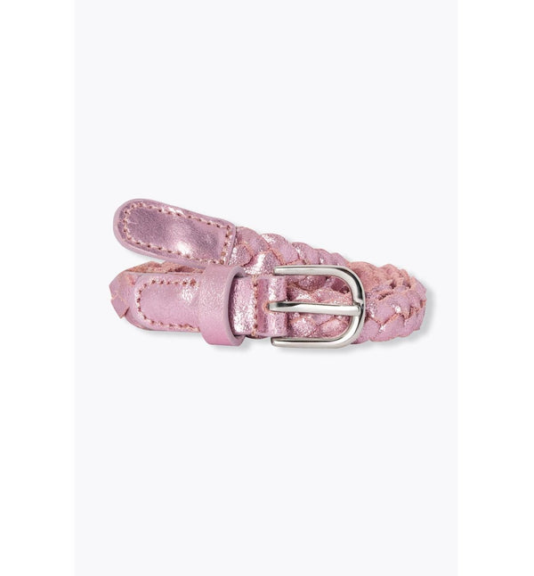 Glittery Leather Belt - Solid Pink