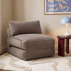 Nyx - Fauteuil Convertible Compressé En Mousse 1 Place - Velours Côtelé - Gris