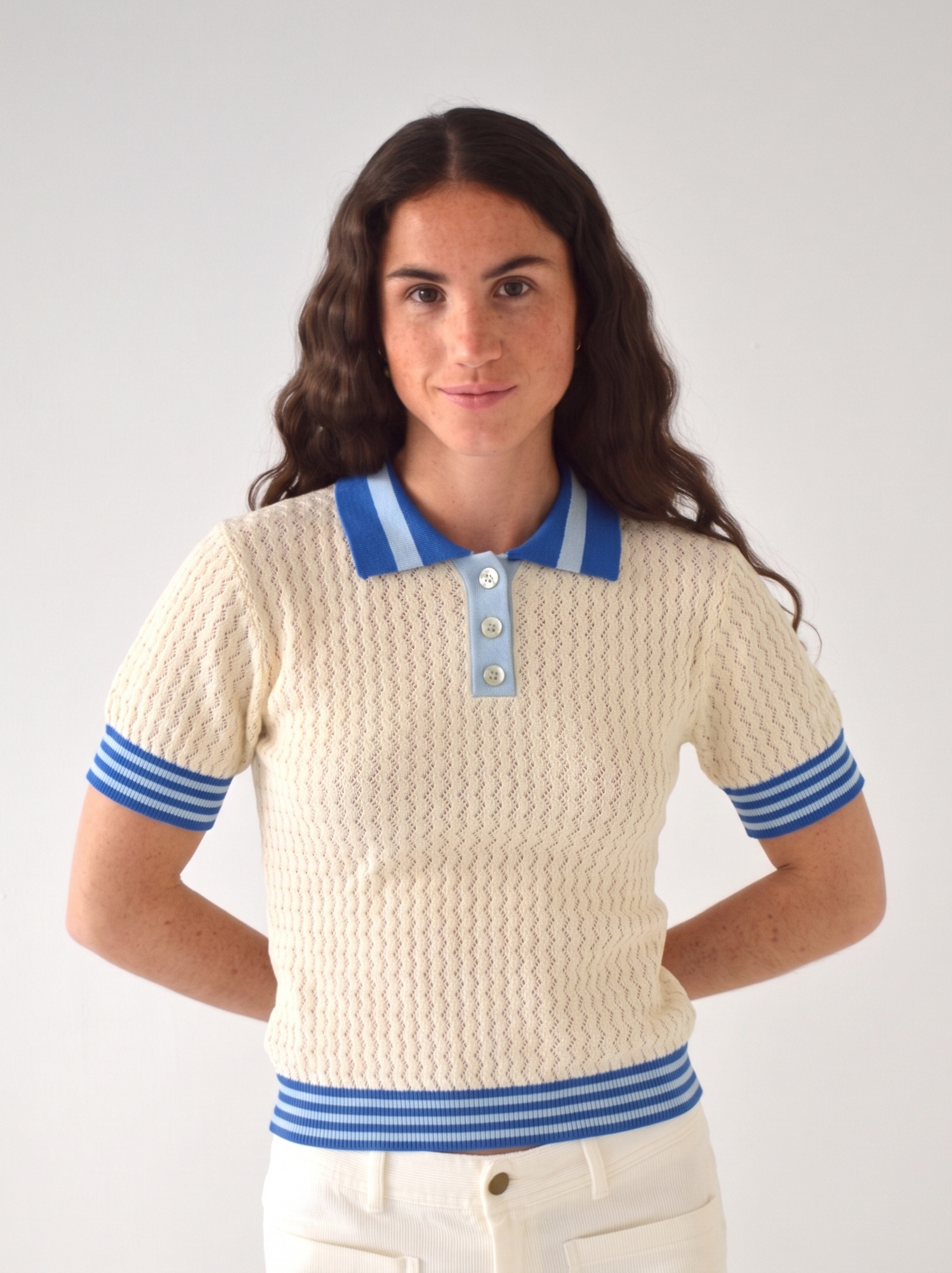 Blue And Light Blue Sara Polo Shirt