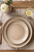 Iris Taupe - Servicio de mesa de 12 piezas - Gres reactivo - Taupe