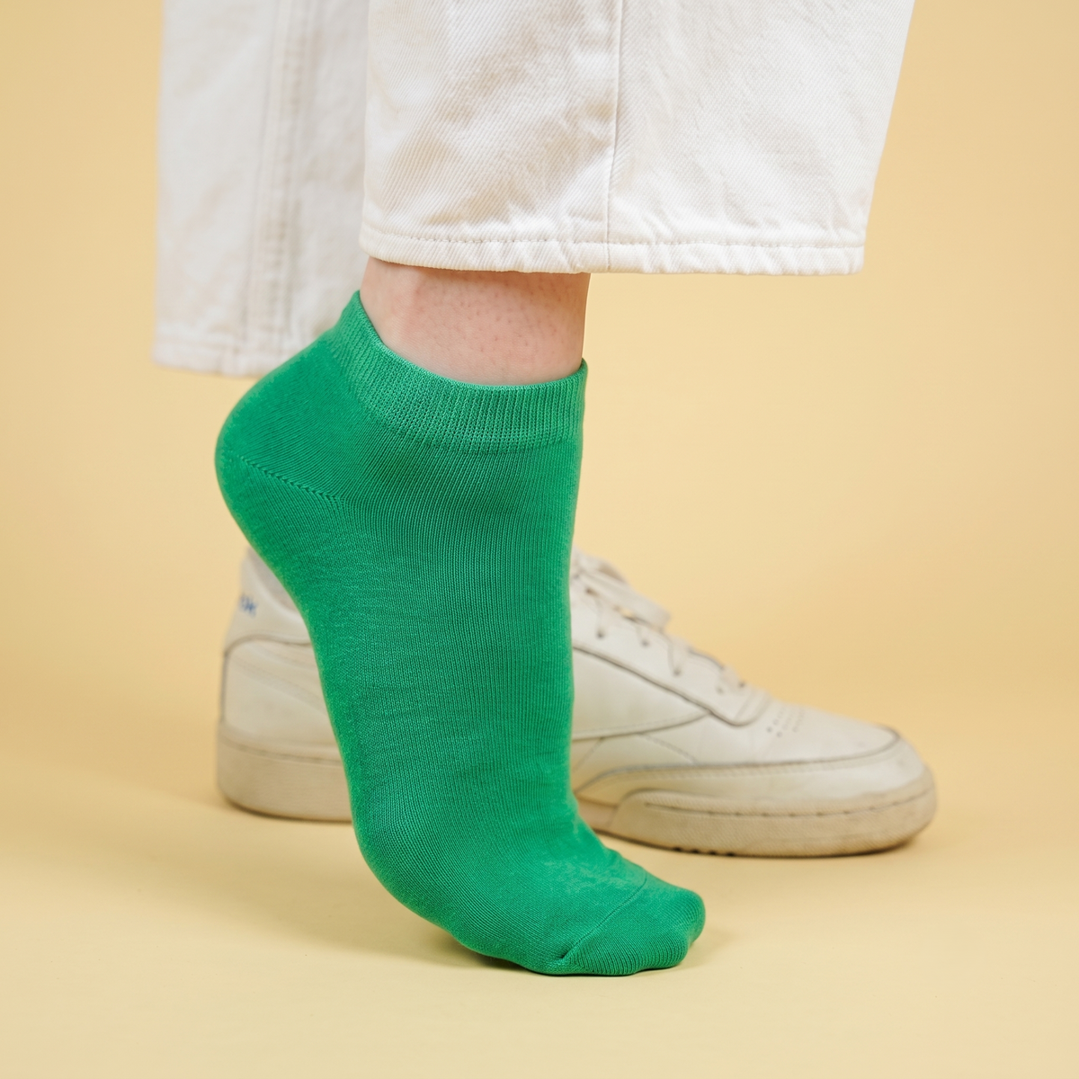 Chaussettes Basses Unies - Vert Pomme