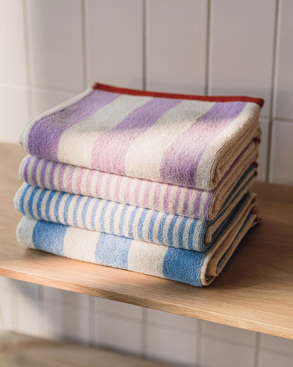 Gobo Hand Towel - Baby Blue / Wide Stripes