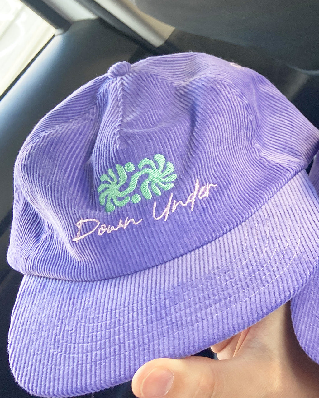 Casquette En Velours Côtelé - Logo Vert