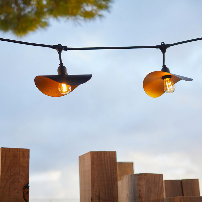 Hat - E27 Wired Garland - Steel - Gold