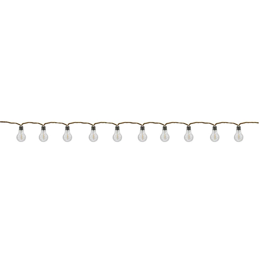 Outdoor string lights in rope with 10 transparent filament bulbs warm white LED FANTASY CORD 7.70m - REDDECO.com
