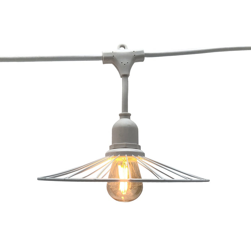 Chic - Guirnalda con cable E27 - Acero - Blanco