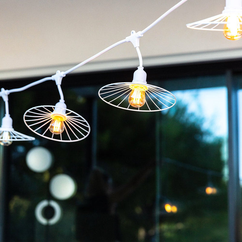 Chic - Guirnalda con cable E27 - Acero - Blanco