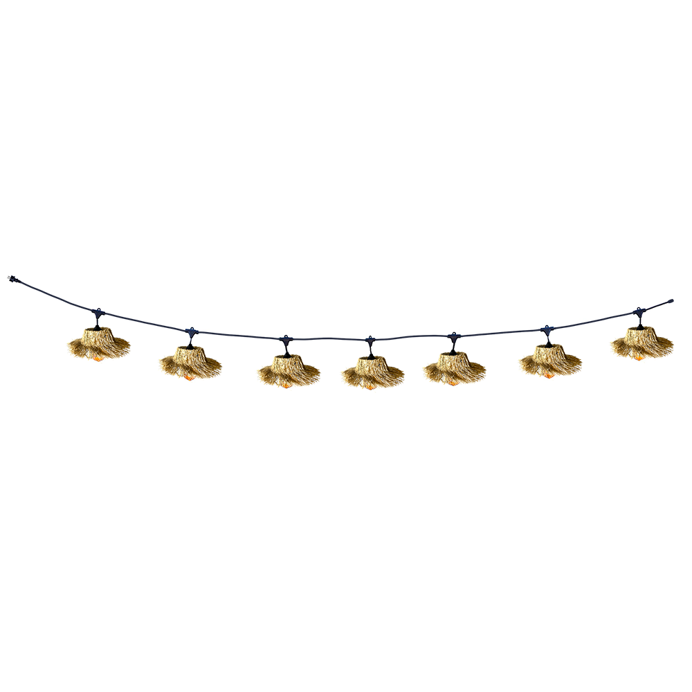 Tahiti - Guirnalda con cable E27 - Paja - Beige