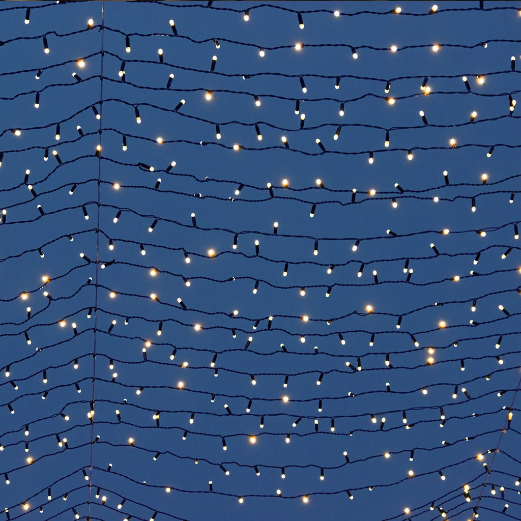 Guirlande lumineuse solaire décoration extérieur 200 LED blanc chaud YOGY SOLAR WARM 16.30m 8 modes - REDDECO.com