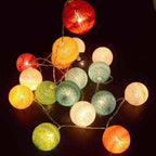 Solar string lights with cotton balls, 10 warm white LED bulbs MIMY COLORS SOLAR 3.80m - REDDECO.com
