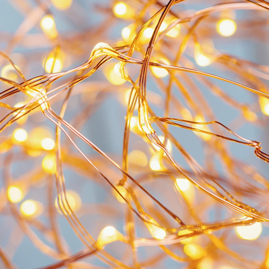 Solar copper string light 100 micro warm white LED SKINNY SOLAR 11.90m 8 modes - REDDECO.com