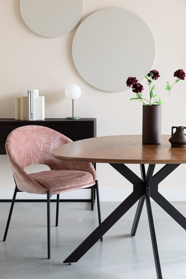 Dando - Juego de 2 Sillas de Comedor - Poliéster - Rosa Viejo