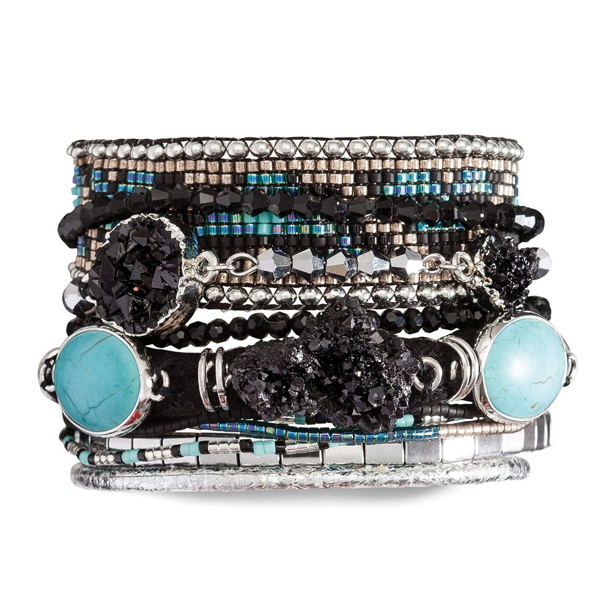 Manschettenarmband Carbone – Schwarz