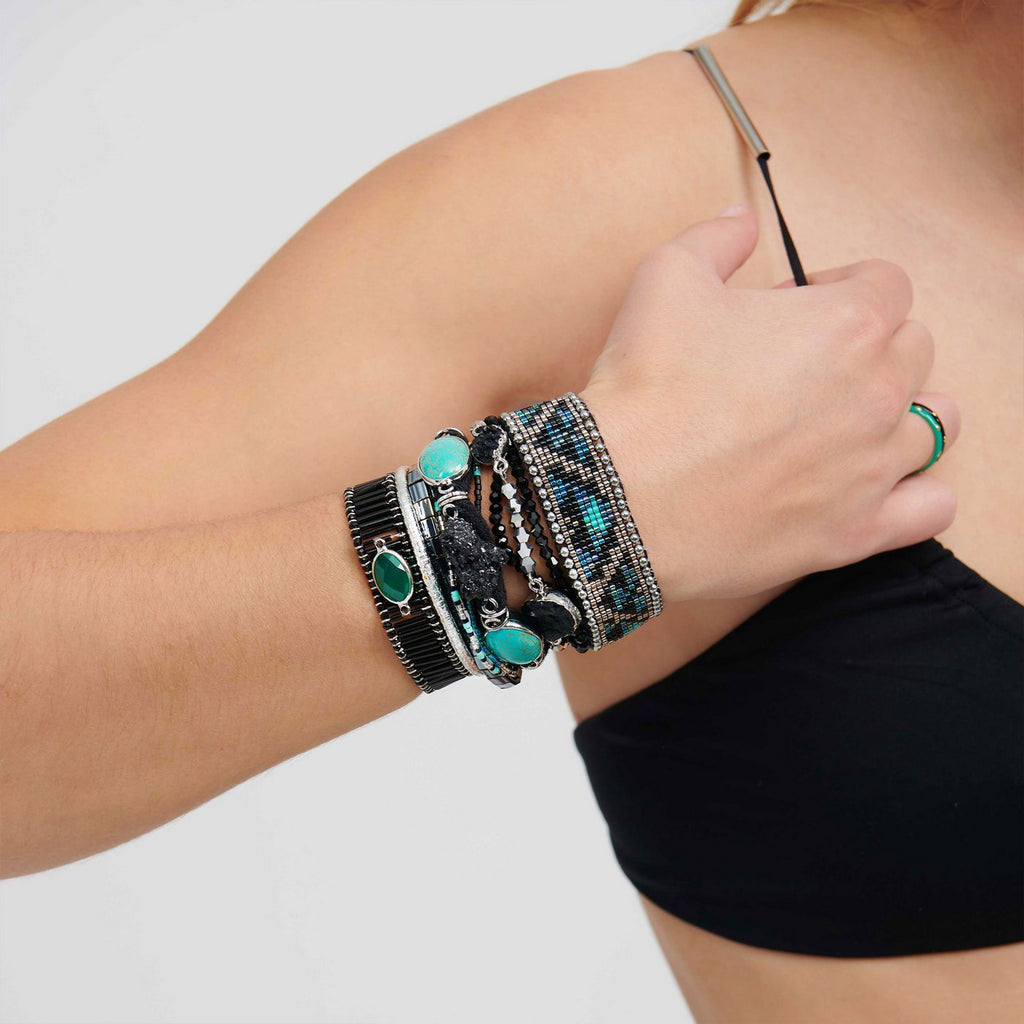 Manschettenarmband Carbone – Schwarz