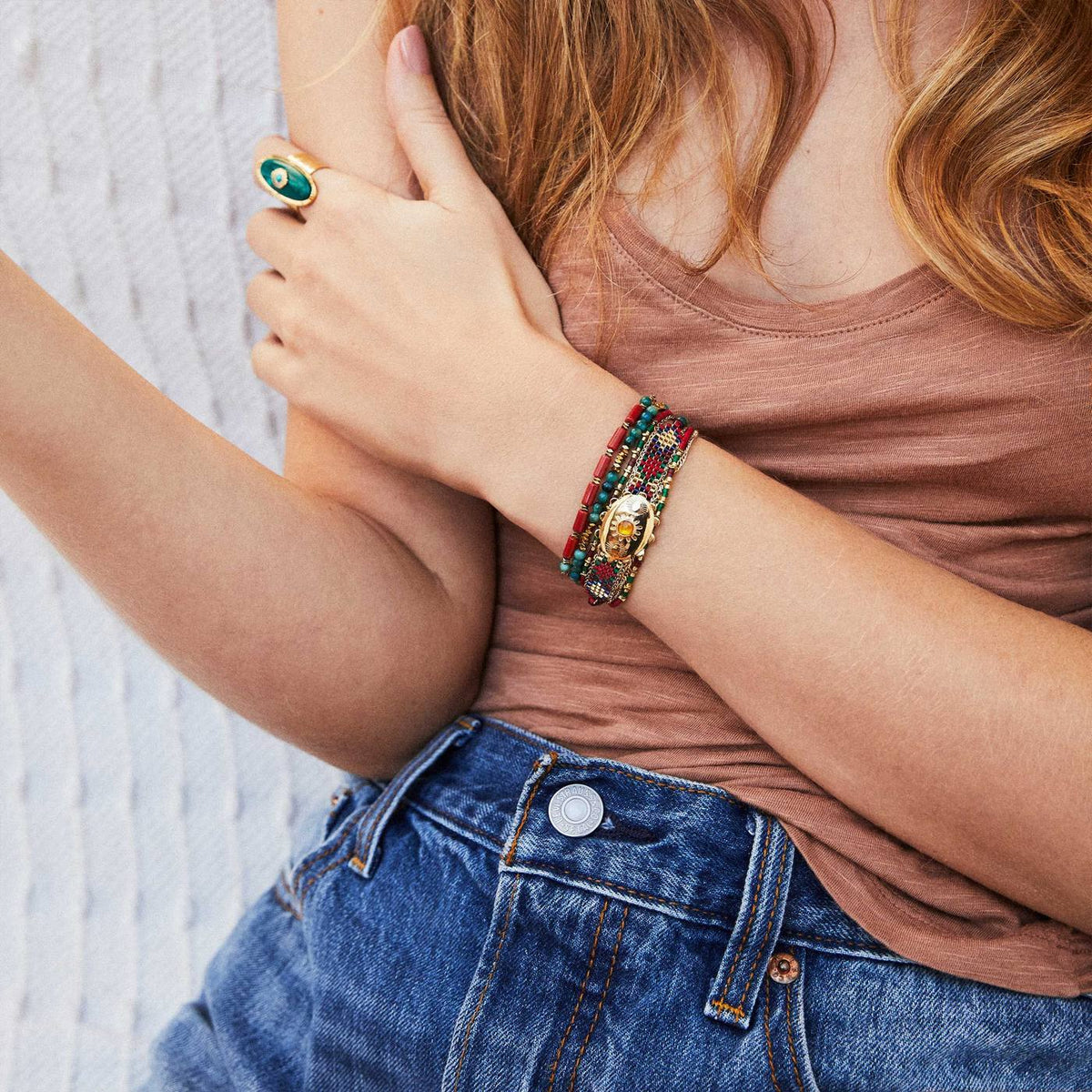Bracciale a Fascia Eldorado - Terracotta - Rosso