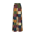 Manoush - Pantalon Damier Velours - Patchwork