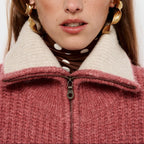 Cardigan Con Zip Monique - Rosa