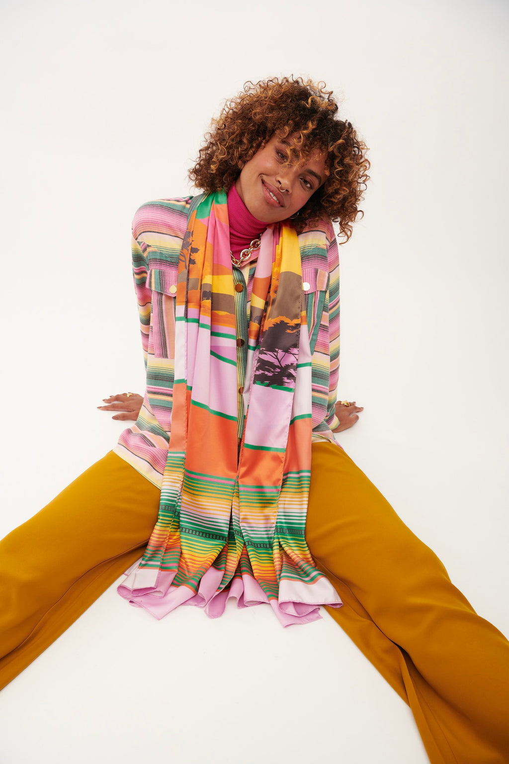 Foulard Landscape Rose
