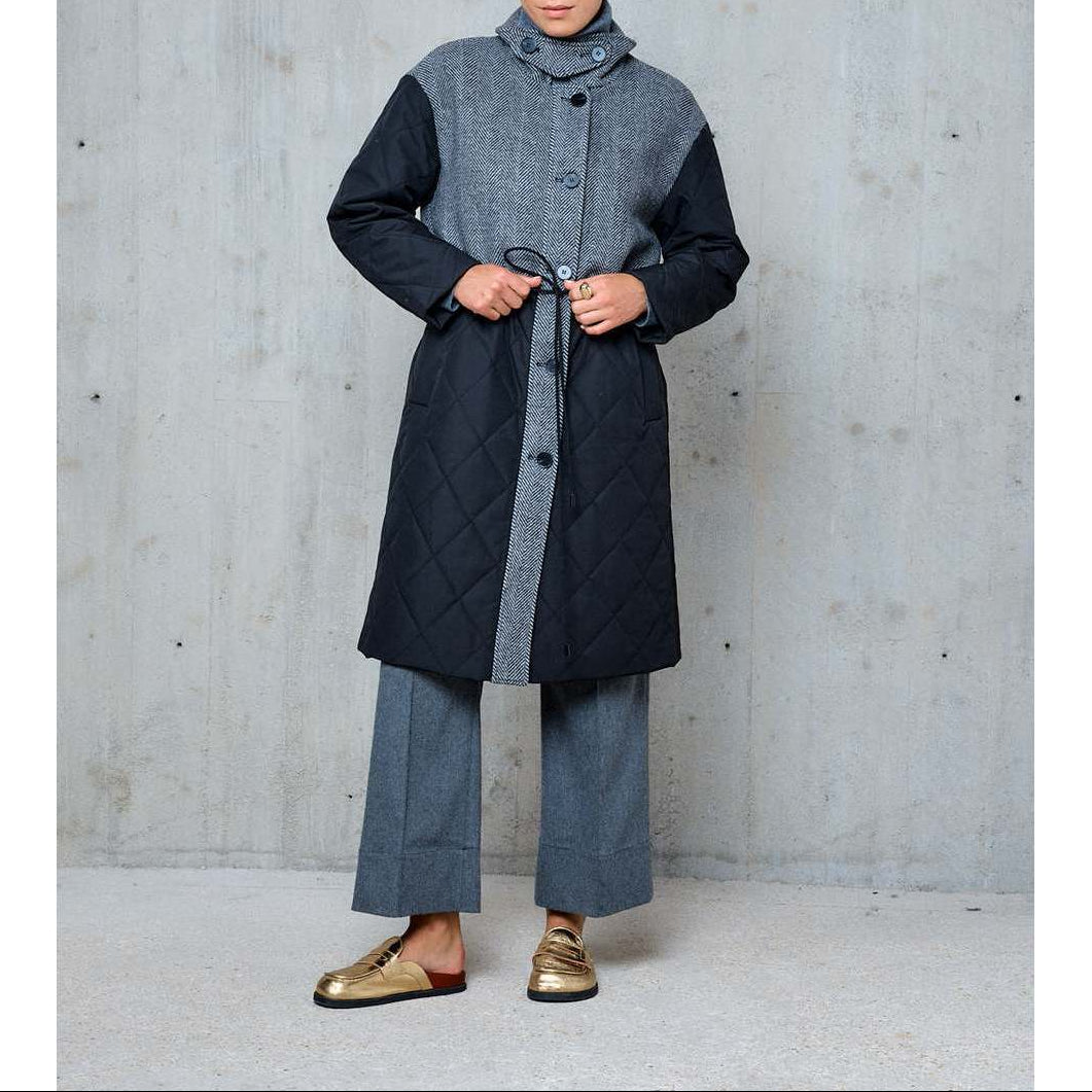 Giada Quilted Coat - Grey