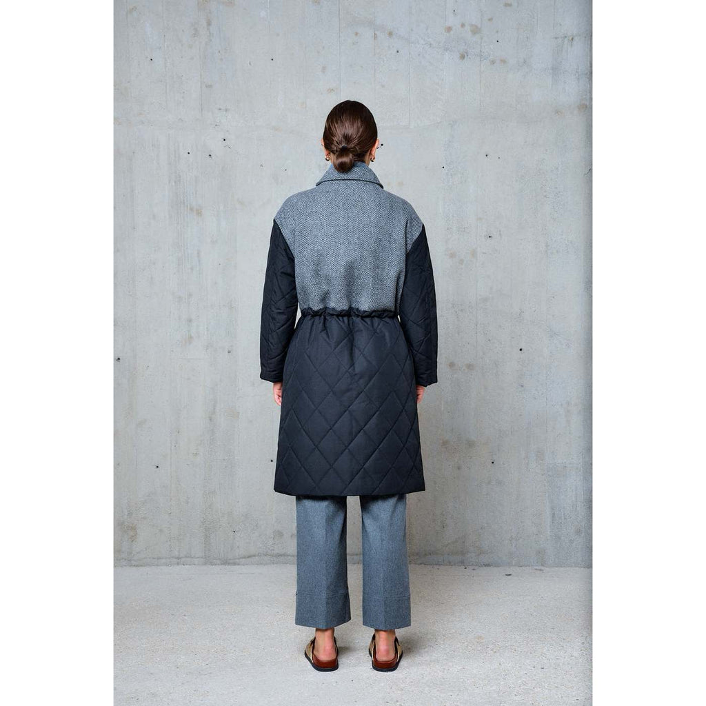 Giada Quilted Coat - Grey