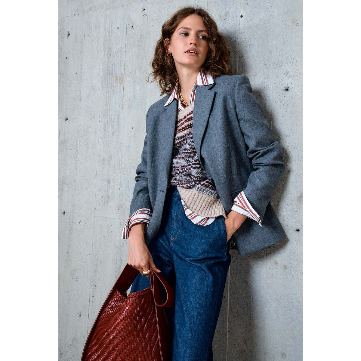Chaqueta Recta Filippa - Gris