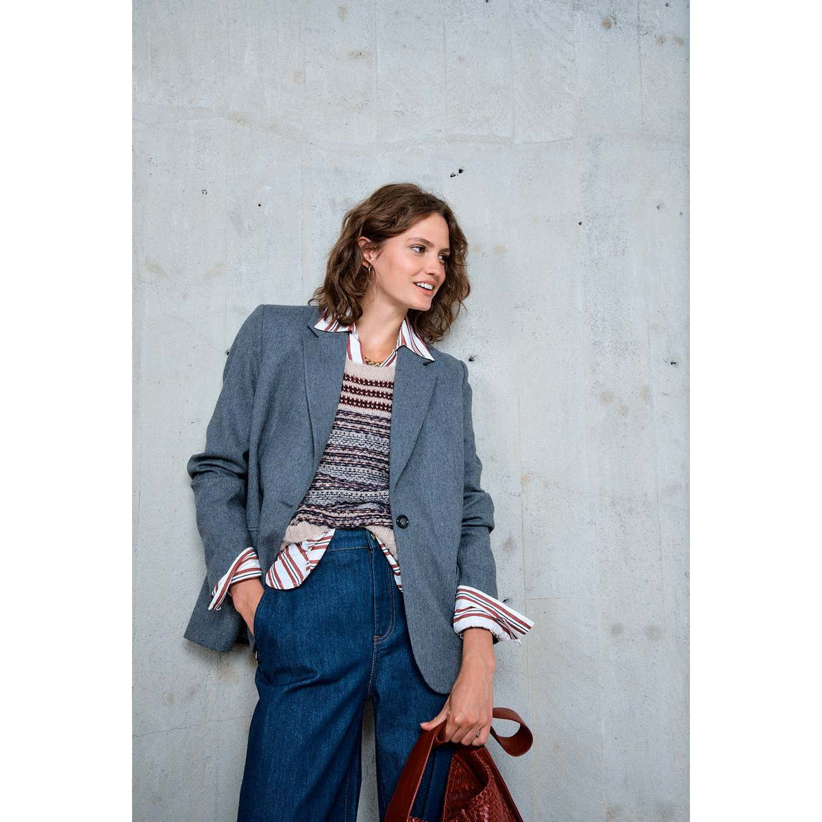 Chaqueta Recta Filippa - Gris