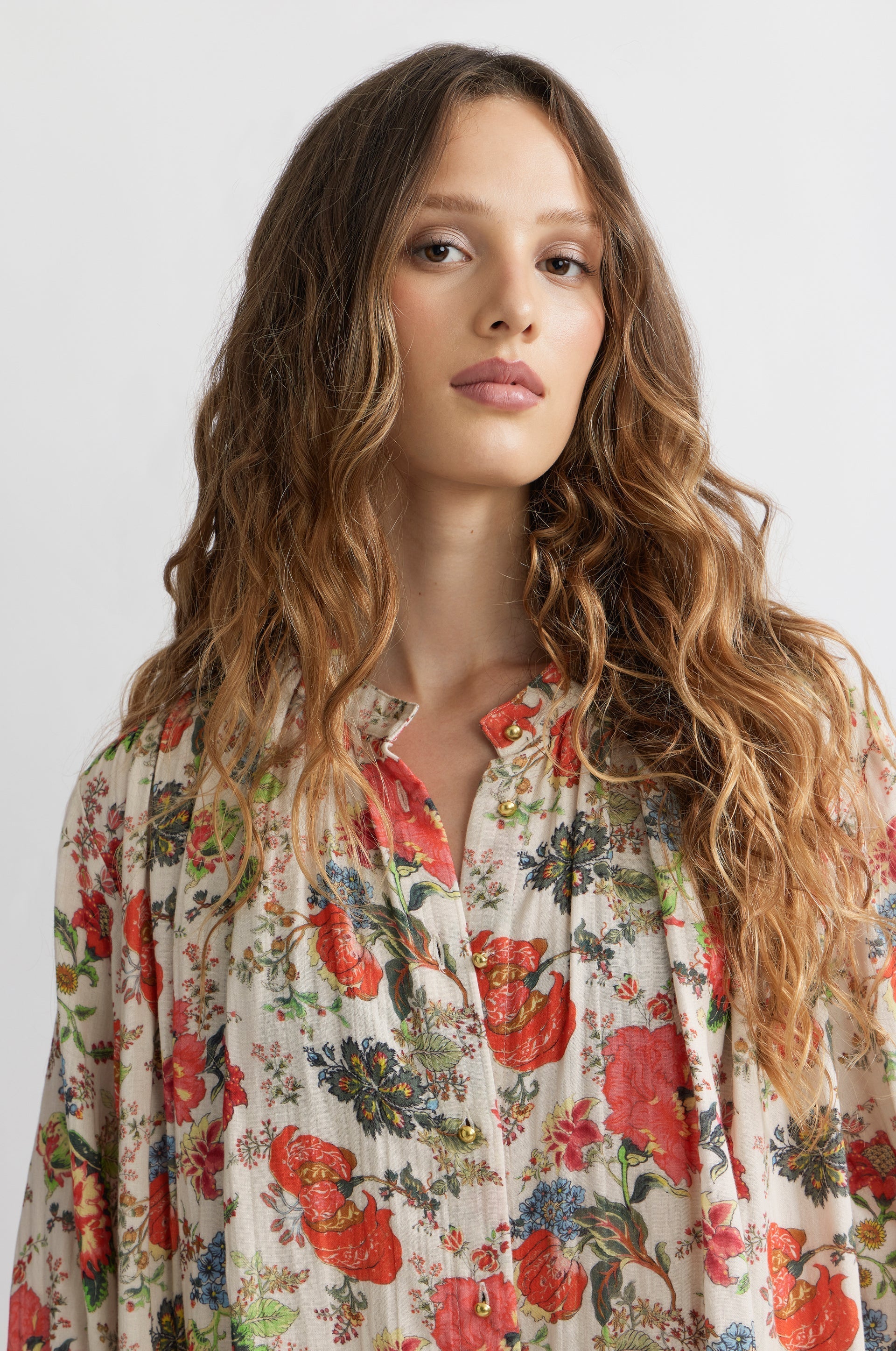 Jouy Long Dress - Ecru