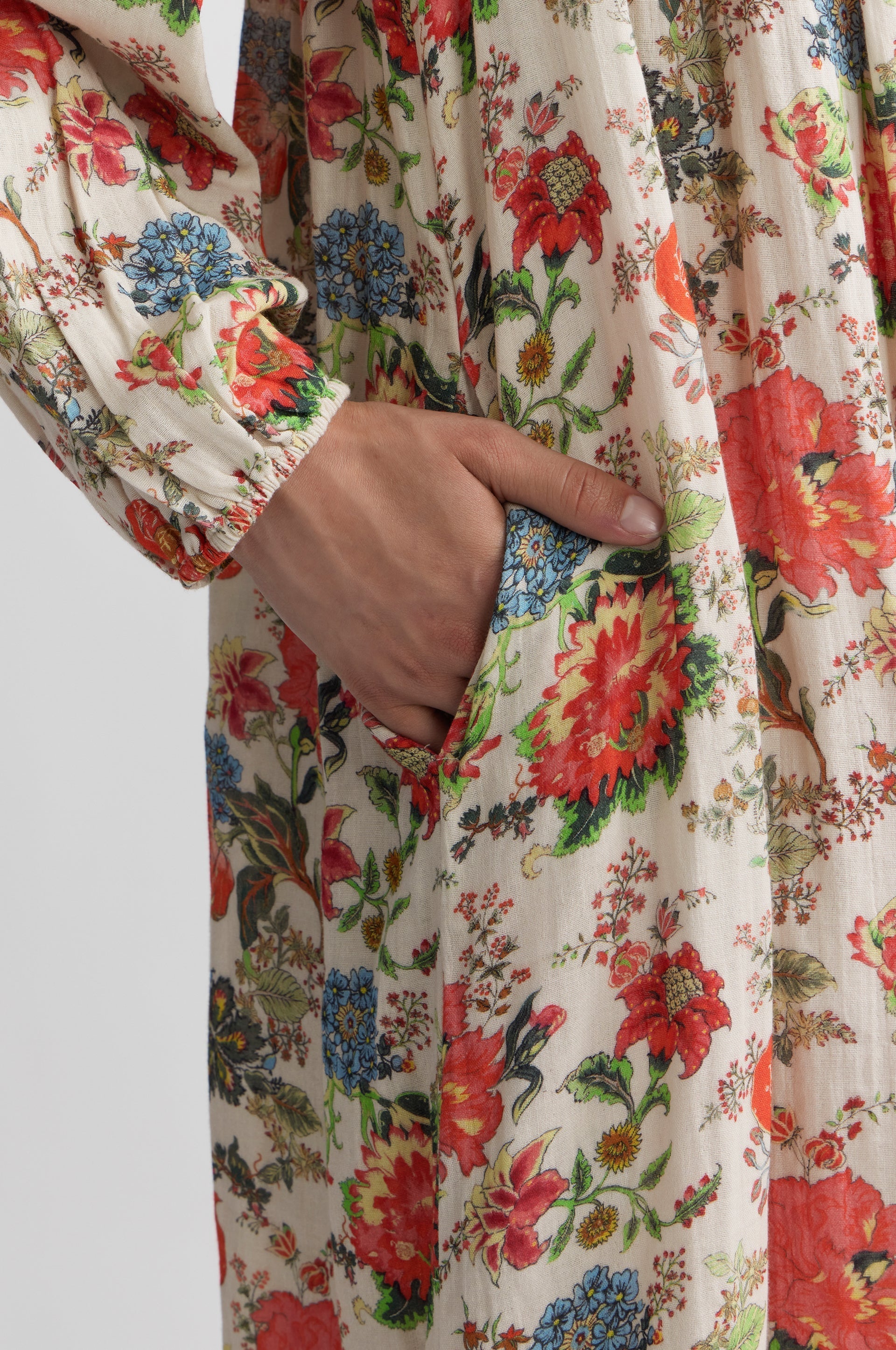 Jouy Long Dress - Ecru
