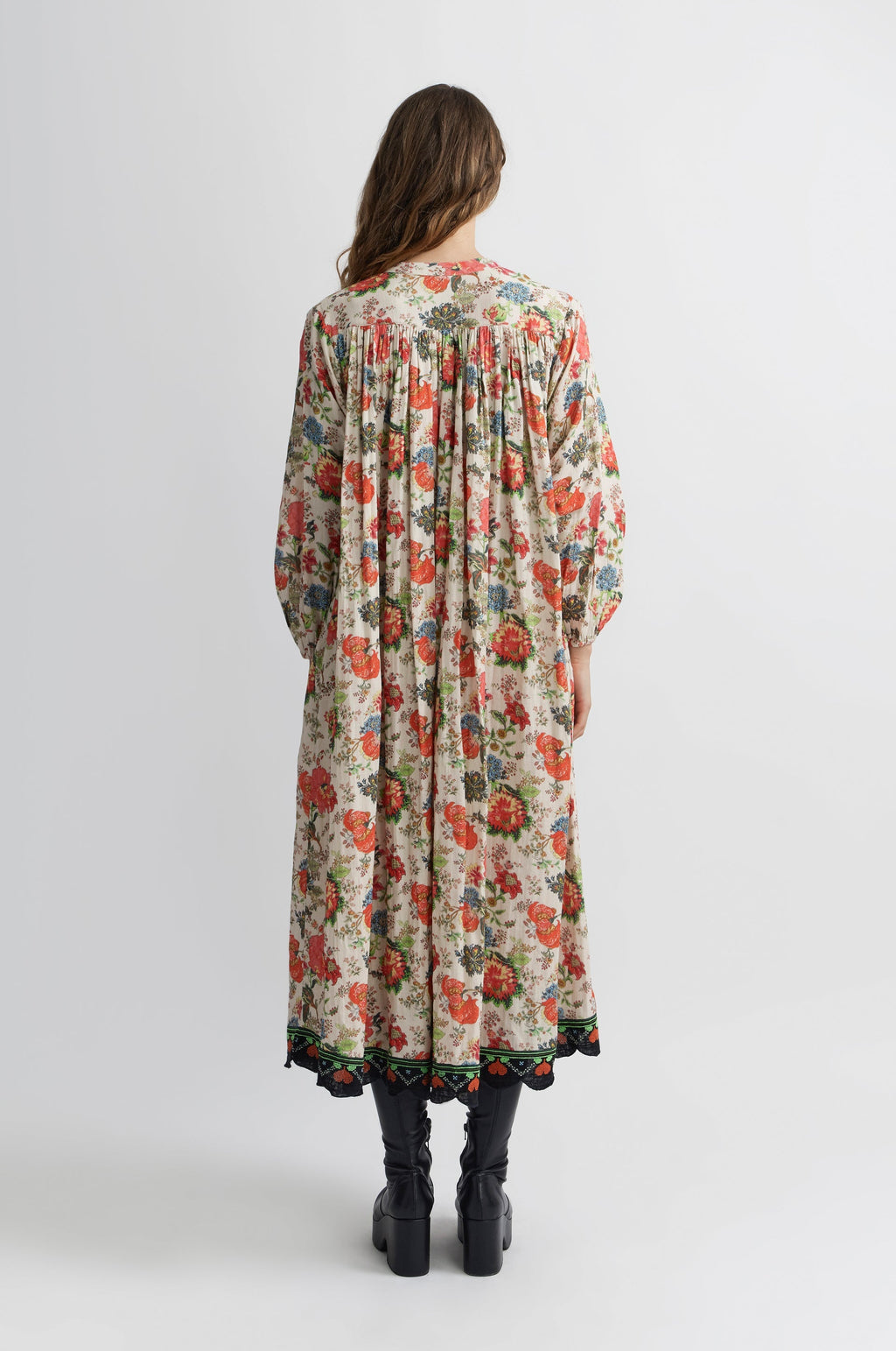 Jouy Long Dress - Ecru