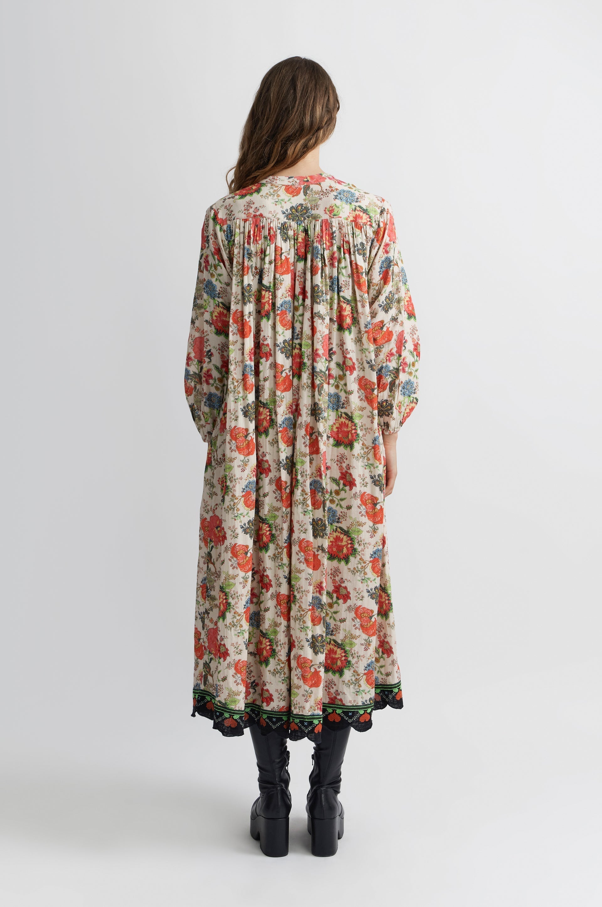 Jouy Long Dress - Ecru