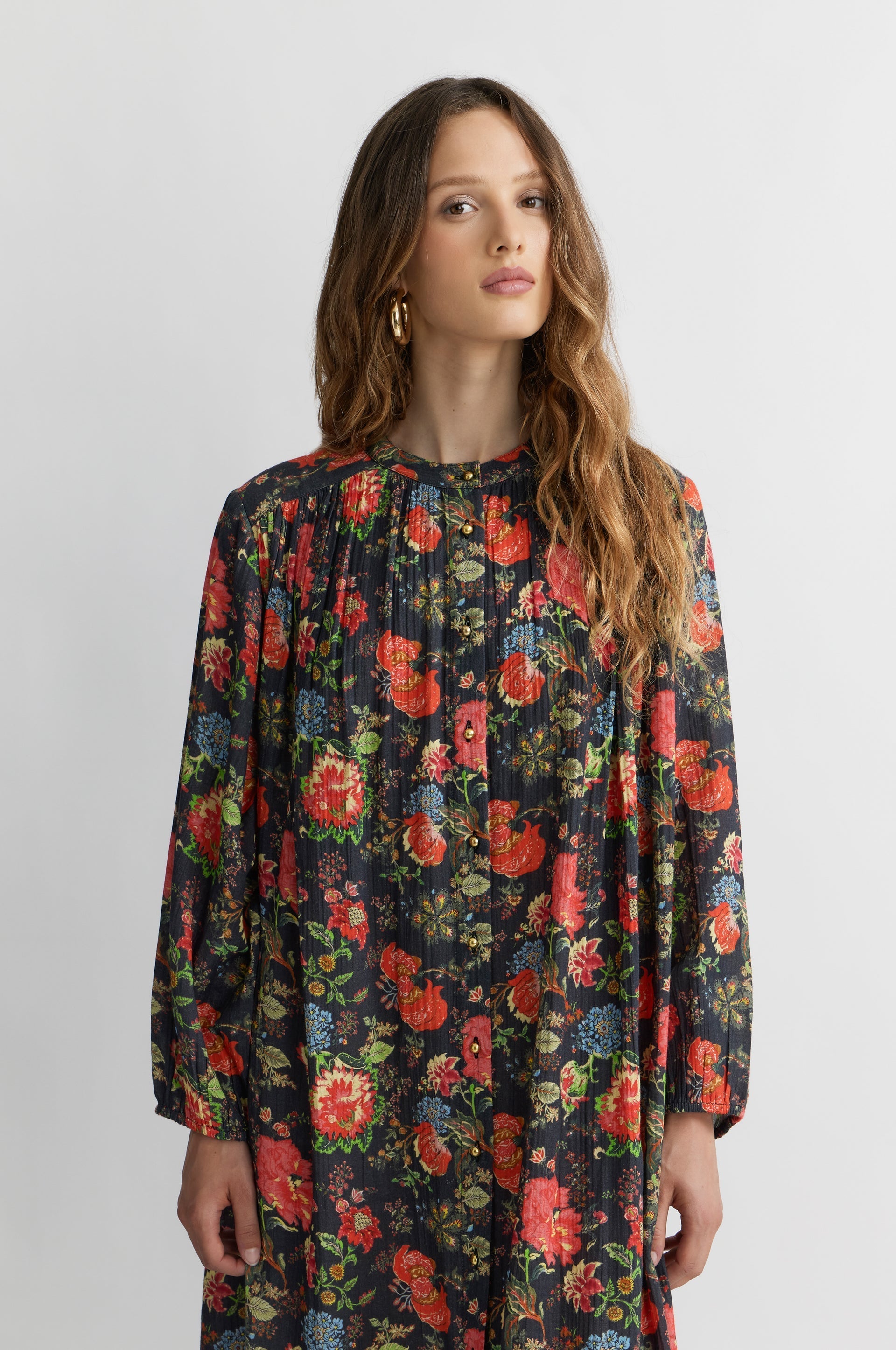 Jouy Long Dress - Ecru