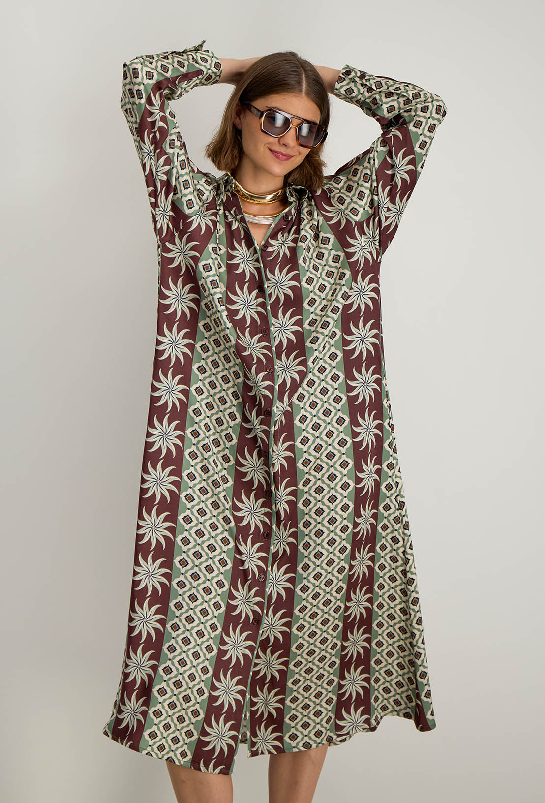 Robe Chemise Longue Nissa - Olive