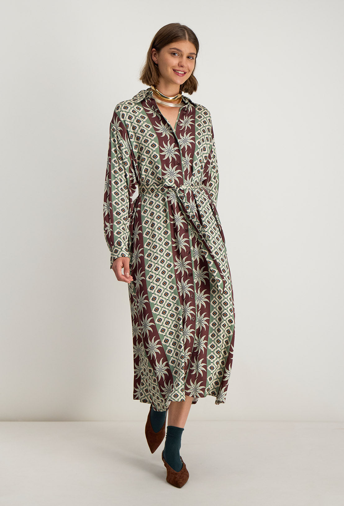 Robe Chemise Longue Nissa - Olive