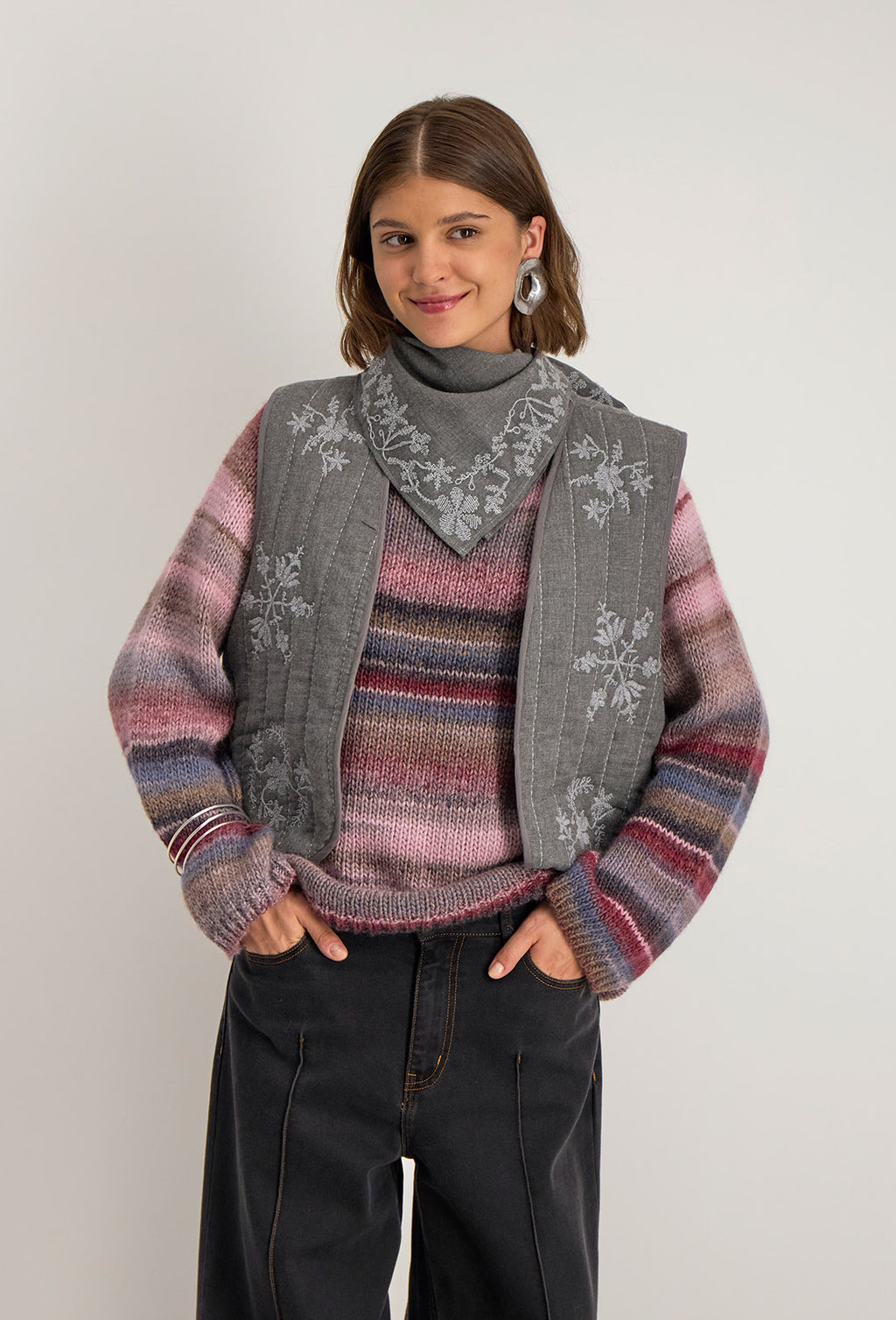 Mouwloos vest Radia - Grijs