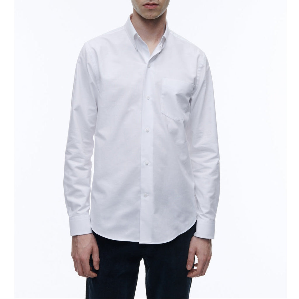 White Cotton Oxford Shirt - White