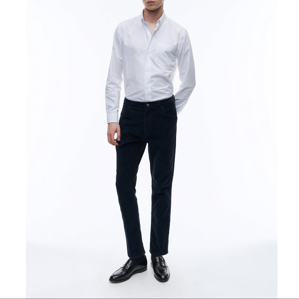 White Cotton Oxford Shirt - White