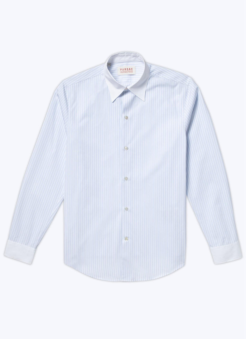 Fursac - Striped Cotton Poplin Shirt - Sky - Men