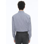 Cotton Shirt - Baton Stripes Navy Blue