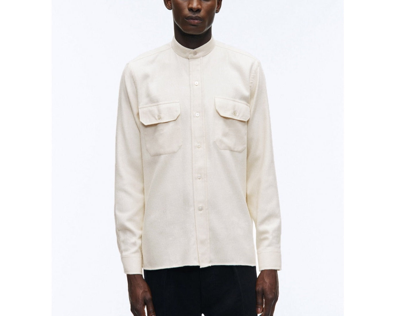 Fursac - Cotton Flannel Shirt - Natural - Men
