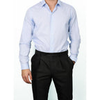 Fursac - Chemise Bleu Ciel En Micro Armuré De Coton - Bleu Ciel