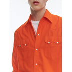 Fursac - Surchemise En Flanelle De Coton - Orange