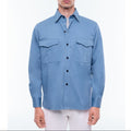 Fursac - Surchemise Twill Épais Bleue - Bleu Gris