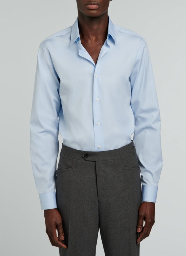 Fursac - Chemise En Popeline De Coton - Ciel - Homme
