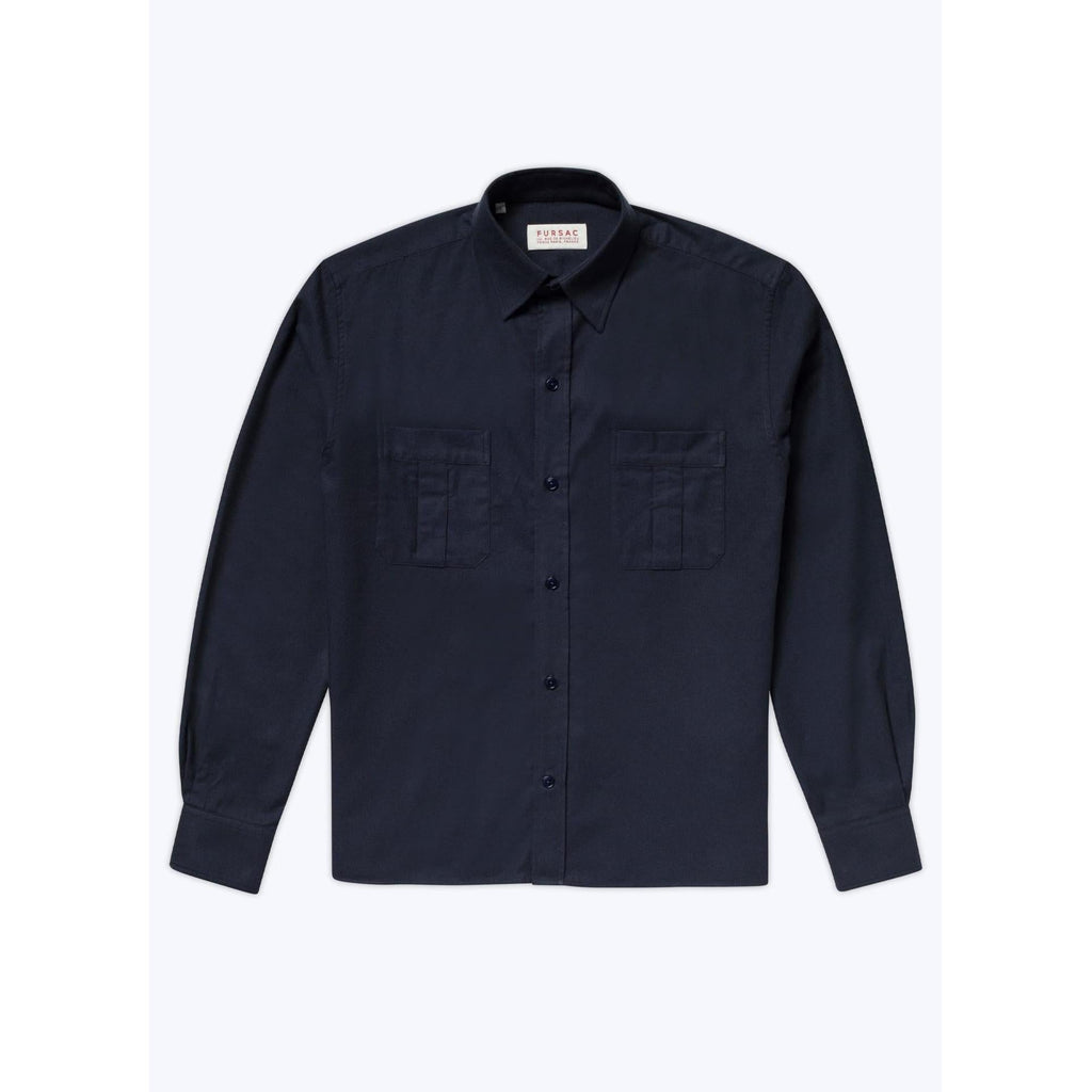 Fursac - Sobrecamisa De Franela De Algodón - Azul Marino