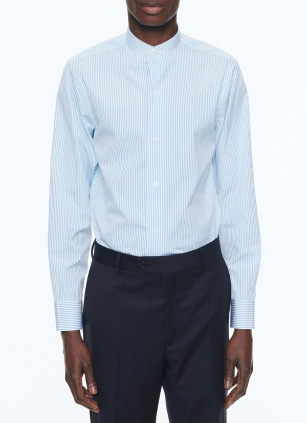 Fursac - Chemise En Popeline De Coton À Rayures - Turquoise - Homme