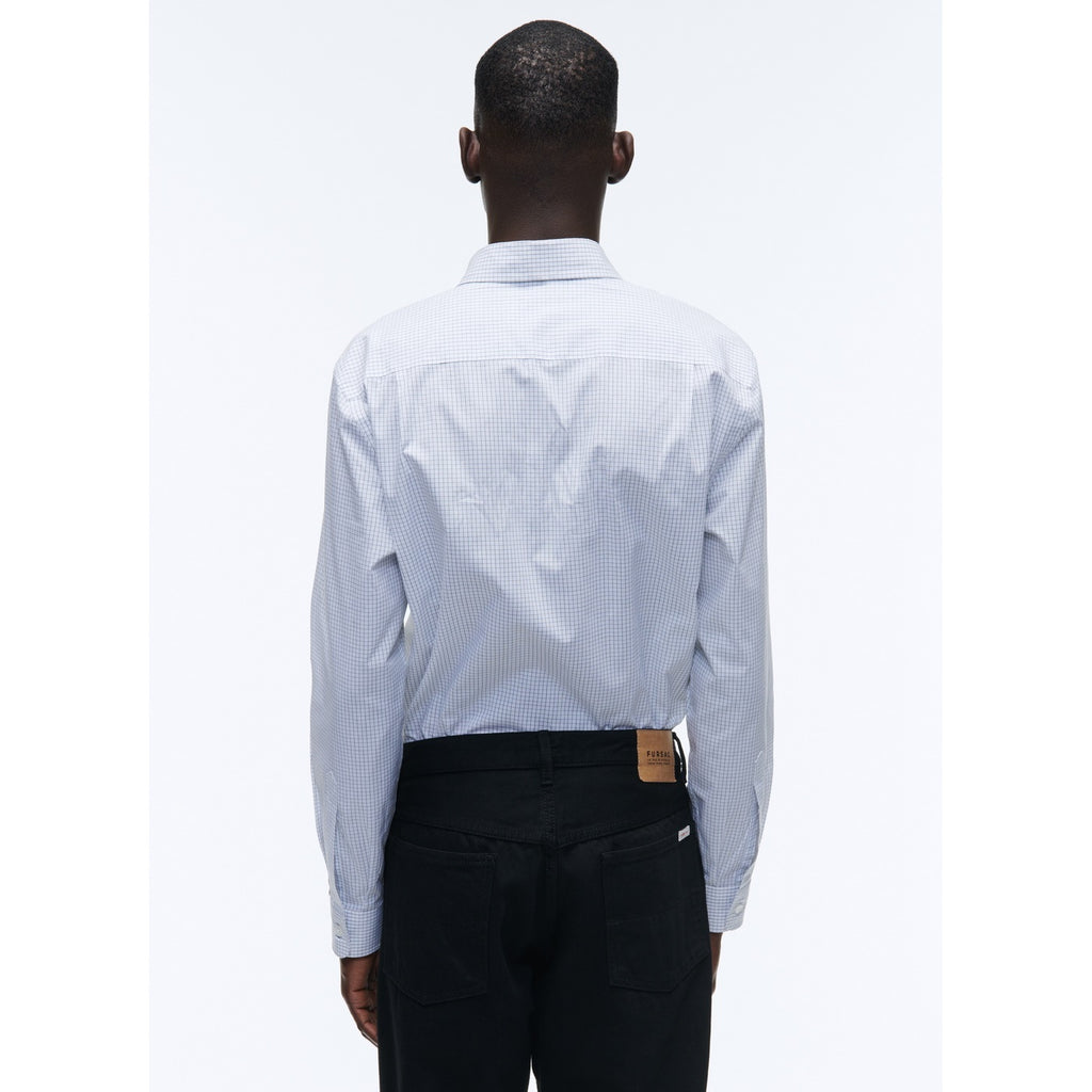 Chemise Blanche En Popeline De Coton À Carreaux